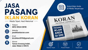 Biaya Pasang Iklan Koran Kehilangan BPKB dan STNK Termurah 1001341340